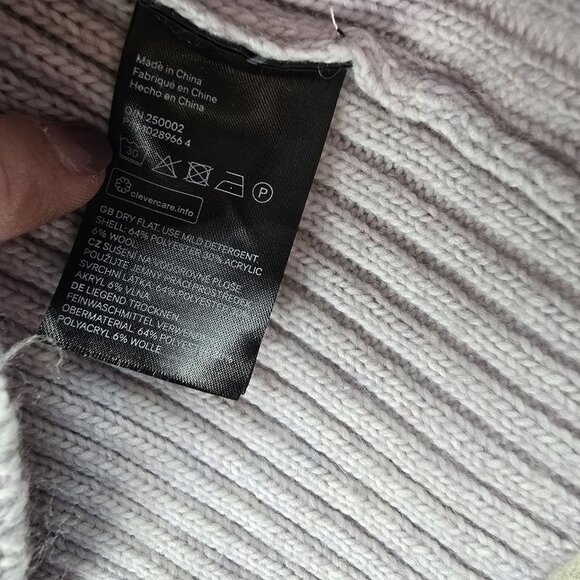 H&M Womens Ribbed Turtleneck Sweater S Lavender - Picture 4 of 6